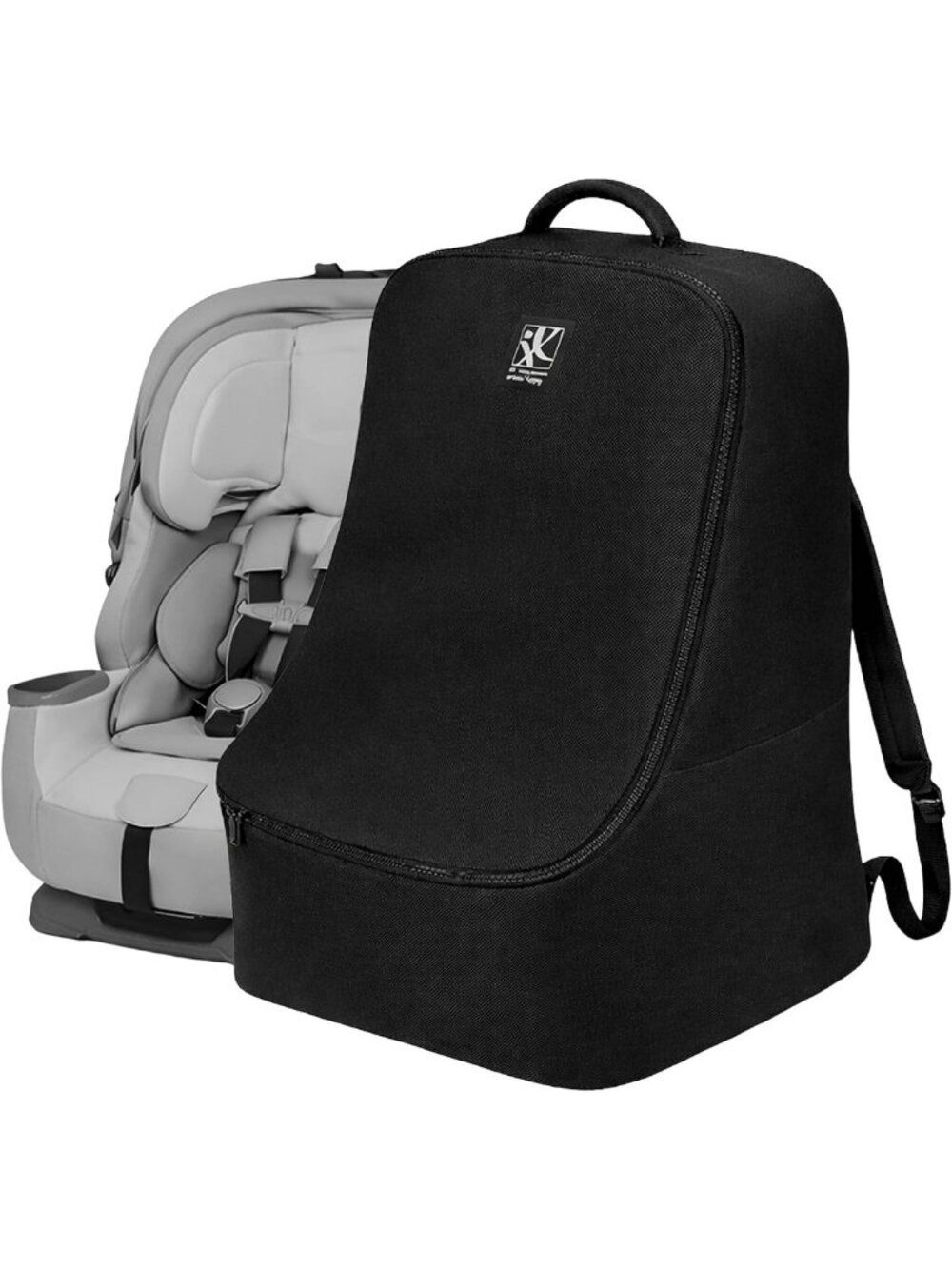 Padded Car Seat Travel Backpack Bag - Ultimate Protection for Kids, Black